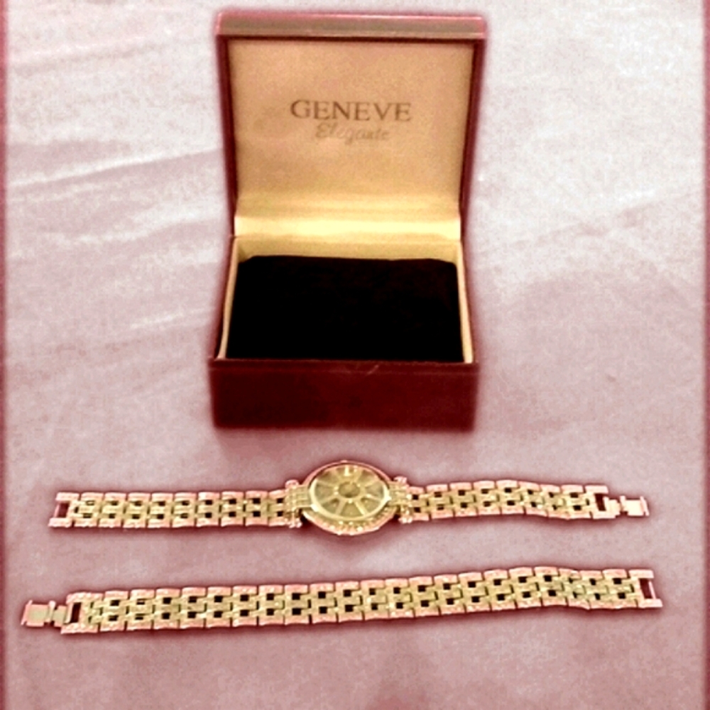 These two items are Geneva elegante watch and bracelet